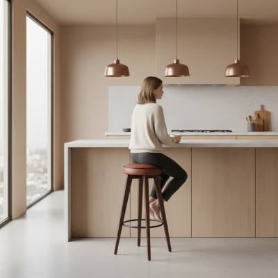 Bruine barkrukken design meubels Moderne inrichting barkrukken eetkamer.