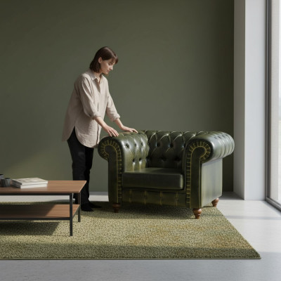 Chesterfield fauteuil Groen Modern Design Zitplaats Nieuwe Inrichting Woonkamer  Chesterfield fauteuil Groen Modern Design Zitplaats Nieuwe Inrichting Woonkamer