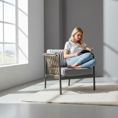 Fauteuil Modern Grijs Zitkamer Design Inrichting Nieuw Meubels