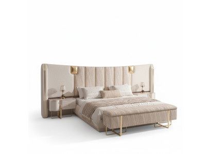 Bed 2x Nachtkastjes Slaapkamer Compleet Luxe Inrichting Nieuwe Meubels