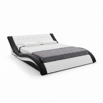 Ontwerp bed Grote bedden Leer Hotel Beklede 180x200 Multifunctionele plank.
