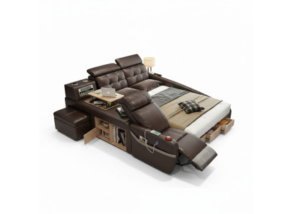 Multifunctioneel designbed Groot kunstleren hotel gestoffeerd 180x200 bedden Nieuw.