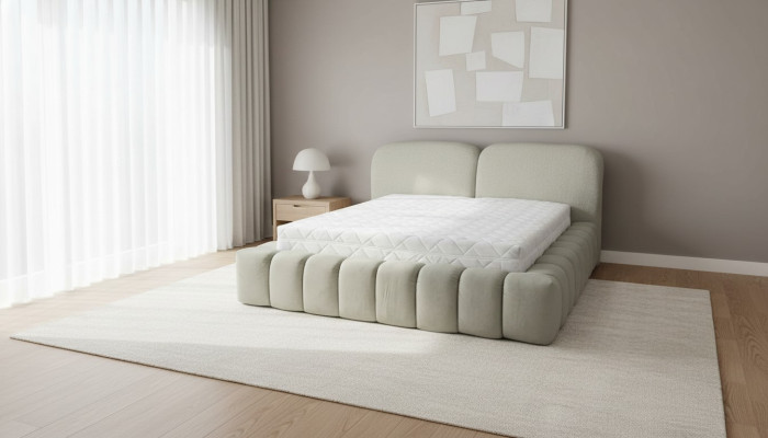 Luxe bedframe 180x200 cm Kleur Grijs Hoofdeinde Bedden Slaapkamermeubilair