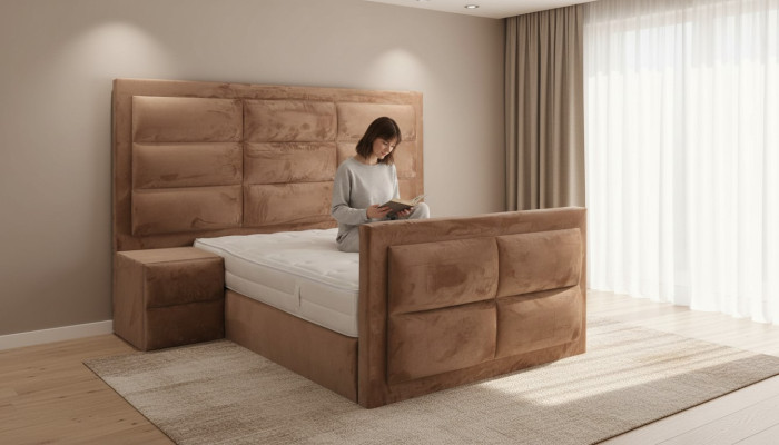 Luxe slaapkamer set Nachtkastje Bed 2-delige complete set Ontwerp Inrichting Nieuw.
