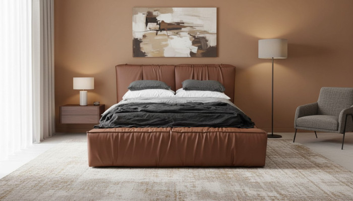 Bedden Hotel Kunstleder 180x200cm luxe meubel ontwerp gestoffeerd bed.