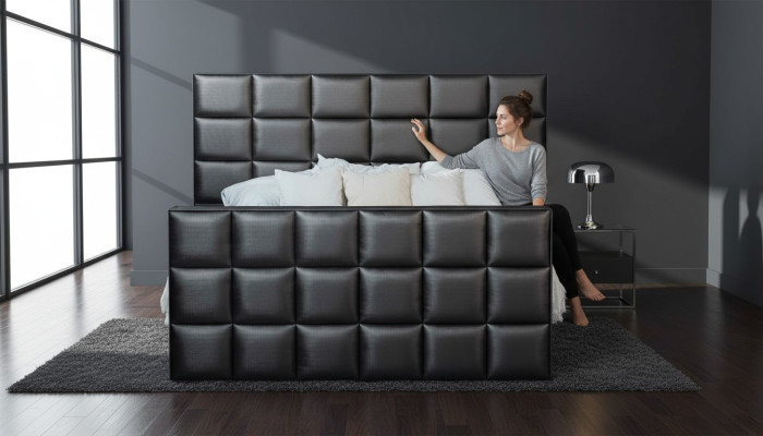 Slaapkamer bedden Kunstleer Luxe Bed Boxspringbed 180 x 200 cm