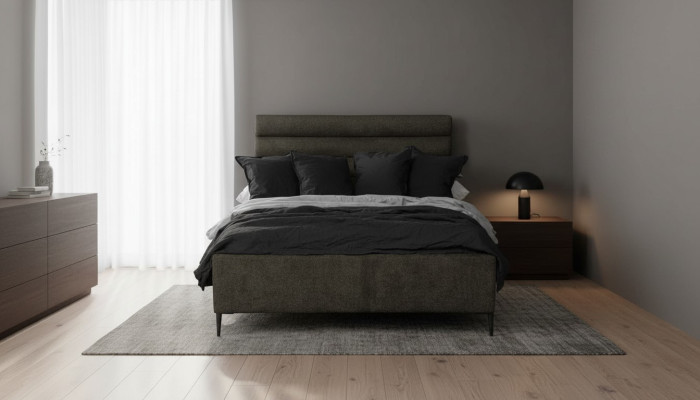 Textiel Bed Grijs Ontwerp Luxe Tweepersoons Slaapkamer Bedden Tweepersoonsbed