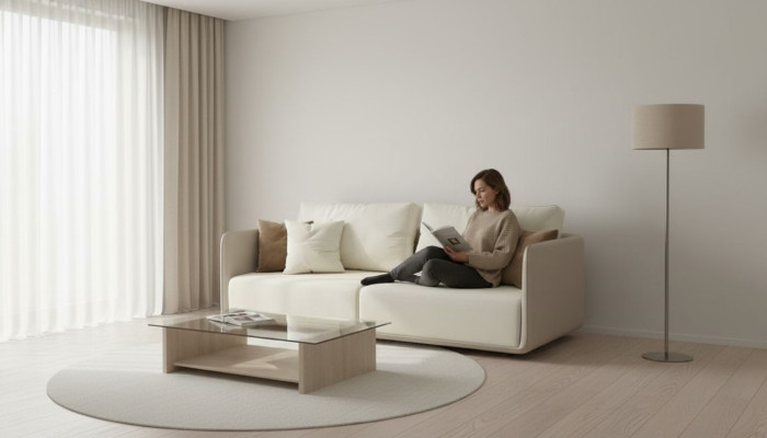 Bankstel 3-zits meubelstof driepersoonsbank luxe woonkamer 235cm textiel