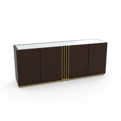 Woonkamer dressoir Lowboard bruin Sideboard hout Moderne meubels 208x49x80cm