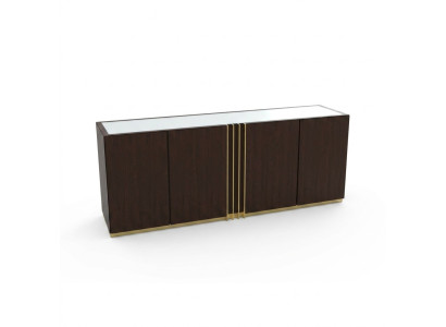 Woonkamer dressoir Lowboard bruin Sideboard hout Moderne meubels 208x49x80cm