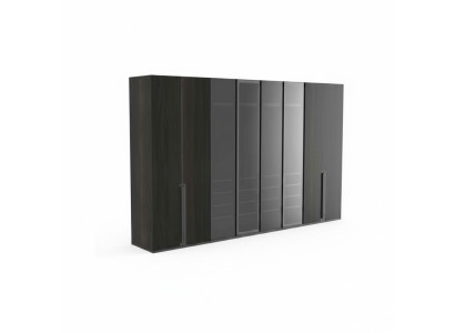 Kledingkast Slaapkamer Luxe Kasten 8-deurs Zwart Kast