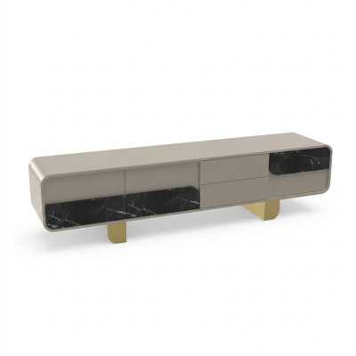 TV-standaard RTV Lowboard Klassiek Grijs Hout Modern Woonkamer Nieuw