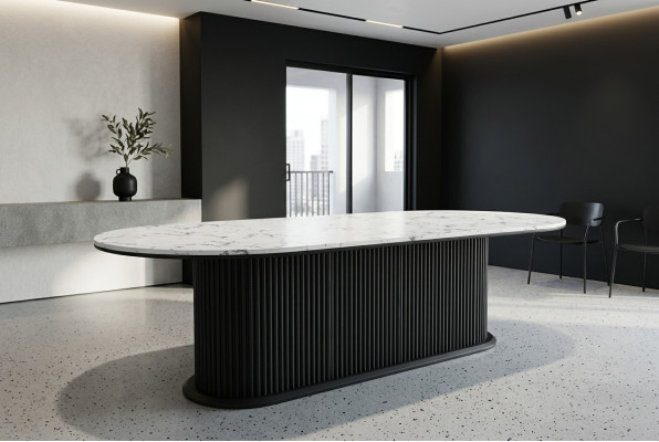 Eettafel hout Eettafel modern zwart ovale tafel Meubels Modern Nieuw