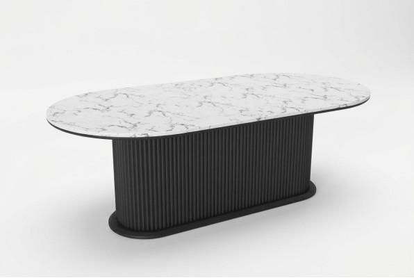 Eettafel hout Eettafel modern zwart ovale tafel Meubels Modern Nieuw
