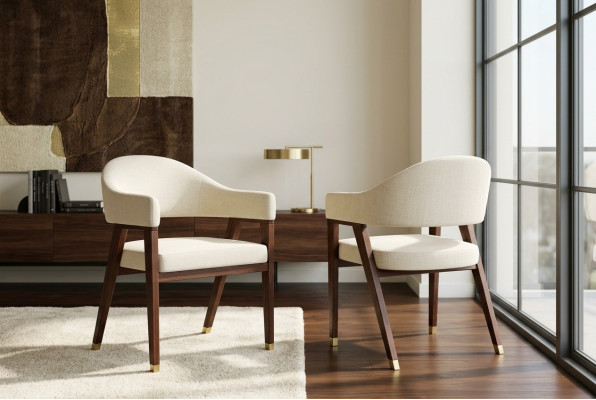 Ontwerpstoelen Bekledingshotelstoel Stof Houten meubels in de eetkamer vernieuwen.