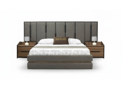 Modern 3-delige slaapkamer set Elegant bed 2x nachtkastjes Compleet
