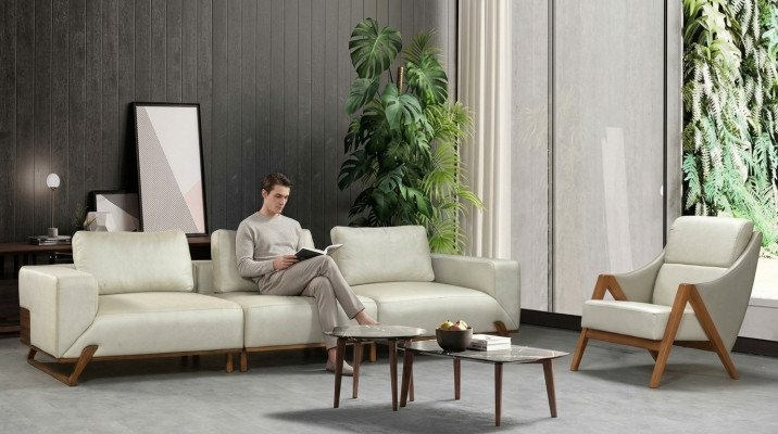Bankstel 3+1 Zits 3 Fauteuils Sets Stof Woonkamer Set 3-delig