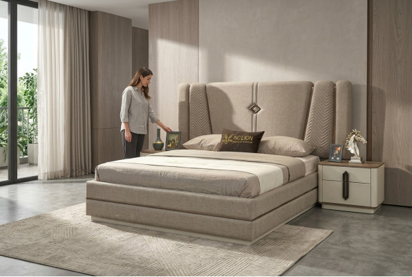 Bed nachtkastje 3-delige slaapkamer set stijlvol design modern luxe bedden