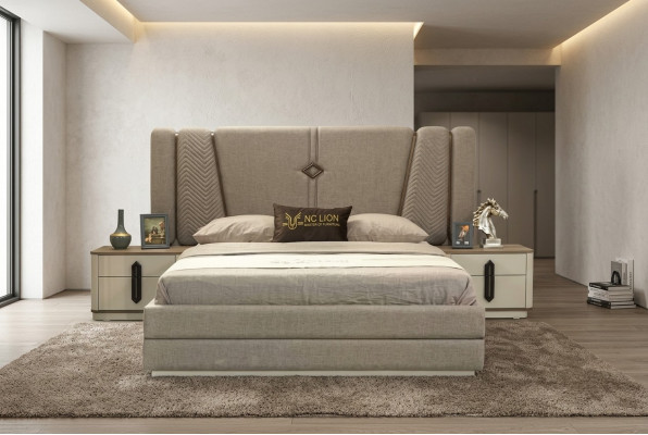 Bed nachtkastje 3-delige slaapkamer set stijlvol design modern luxe bedden