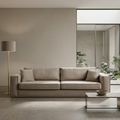 Ontwerp Meubels Moderne Bankstel 3-zits Woonkamer Luxe beige 235cm Bankstellen