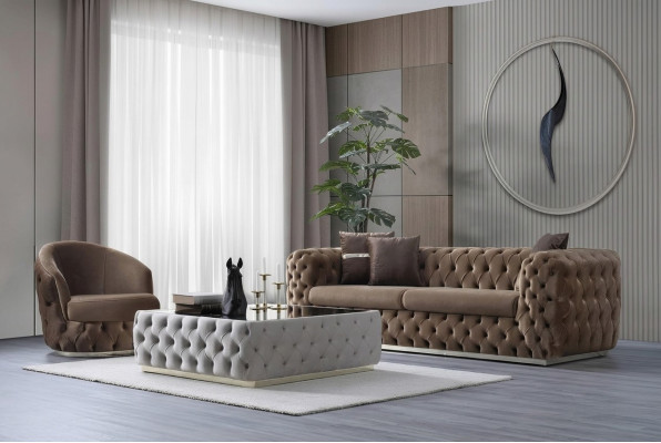 Designer woonkamerset 3 + 1 zits meubels luxe en modern set 2-delig.