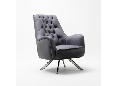 Fauteuil Design Bank Bank Sofa Relax Textiel Bekleding Zitter Luxe Grijs Nieuw