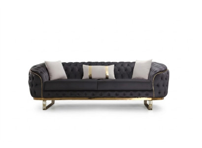 Designer bank 3-zits stof bank gestoffeerde banken design bruin Chesterfield