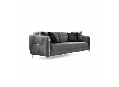 Luxe bankstel met drie zitplaatsen, modern, gestoffeerd met textiel, geschikt voor drie personen, 235 cm lang.