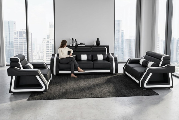 Bankstel 3+2+1 zits set Design Bank Bekleding Banken Bank Modern Set