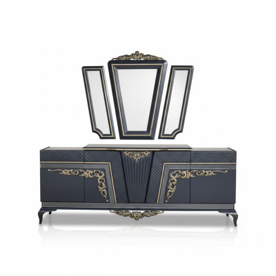 Sideboard Moderne Kommode Anrichte Schrank mit 3 Spiegel Stauraum Barock  Sideboard Moderne Ladenkast Kabinet met 3 spiegels Opbergruimte Barok