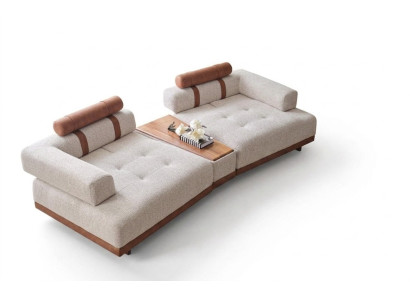 Moderne Beige Bank 3 Zits Luxe Woonkamermeubel Ontwerp Driedubbele Stijl Groot xxl