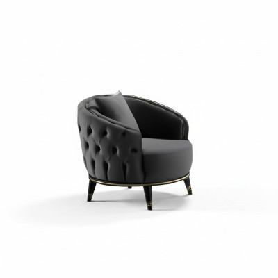 Ronde Chesterfield stoel grijs voor de woonkamer