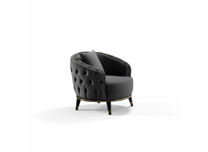 Ronde Chesterfield stoel grijs voor de woonkamer