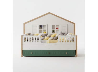 Bedframe kinderbed 200 cm Bed kinderkamer Bedframes Licht hout