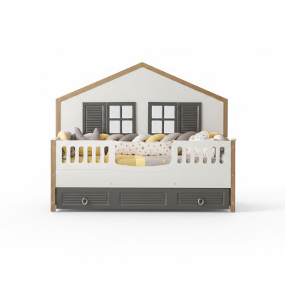 Bedframe Perfect Kids Bed Children's Room Bed Frames Grey Wood