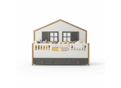 Bedframe Perfect Kids Bed Children's Room Bed Frames Grey Wood