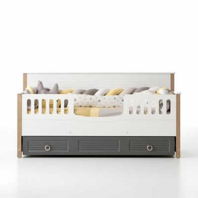 Bedframe Perfecte kinderbed Hout Kinderkamer Bedframes Grijs