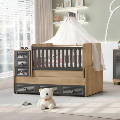 Stijlvol kinderbed luxe houten bed Grijs Kleur Exclusieve meubels nieuw