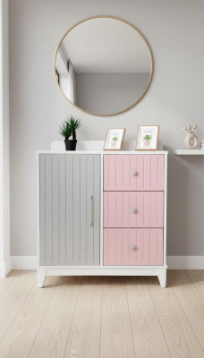 Ladenkast in kinderkamer Moderne elegant ladenkast hout meerkleurige meubels