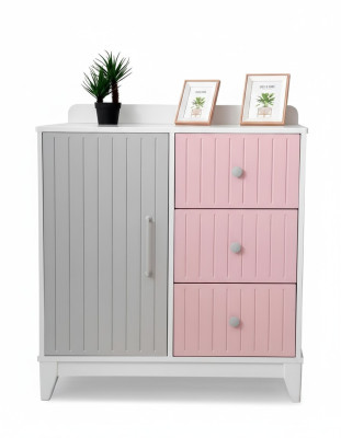 Ladenkast in kinderkamer Moderne elegant ladenkast hout meerkleurige meubels