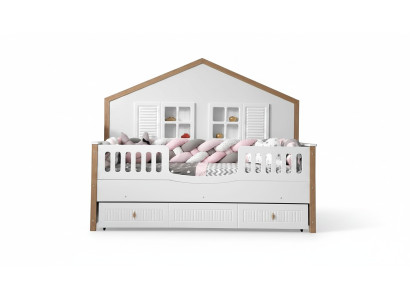 Bedframe kinderbed bed kinderkamer kinderkamermeubels wit hout
