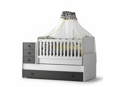 Modern kinderbed houten bed functioneel bed uitschuifbaar bed 200 hout wit