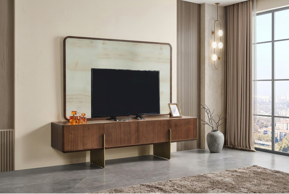Luxe woonkamerset Bestaande uit TV-laagbord en TV-frame 2-delig nieuw