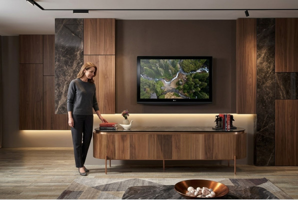 Stijlvol TV-laagbord in bruine kleur Luxe meubels voor woonkamer Nieuwigheid