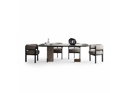 Bruine eetkamerset Luxe eettafel met 6 stoelen 7-delige set