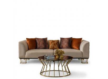 Bankstel 3-zits Exclusieve Beige Woonkamer Driezits Luxe Bankstellen