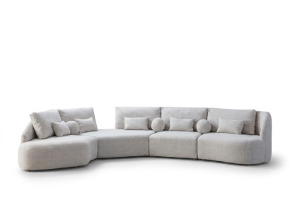 Witte hoekbank Moderne L-vormige bank Woonkamerbank Houten frame Bank