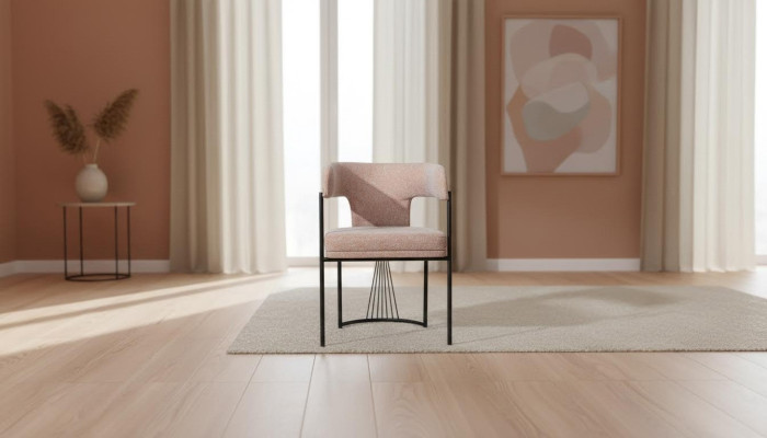 Beige designer stoel Metalen stoelen Luxe eetkamerstoelen