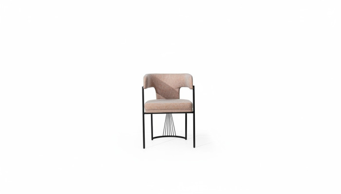 Beige designer stoel Metalen stoelen Luxe eetkamerstoelen