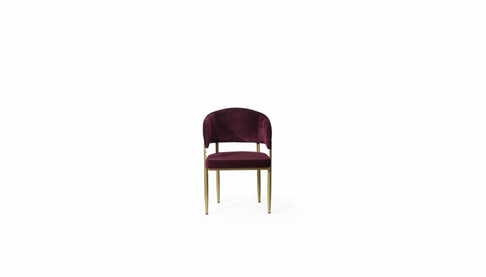 Donker-lila eetkamerstoel ontwerper metalen frame eetkamer houten stoelen